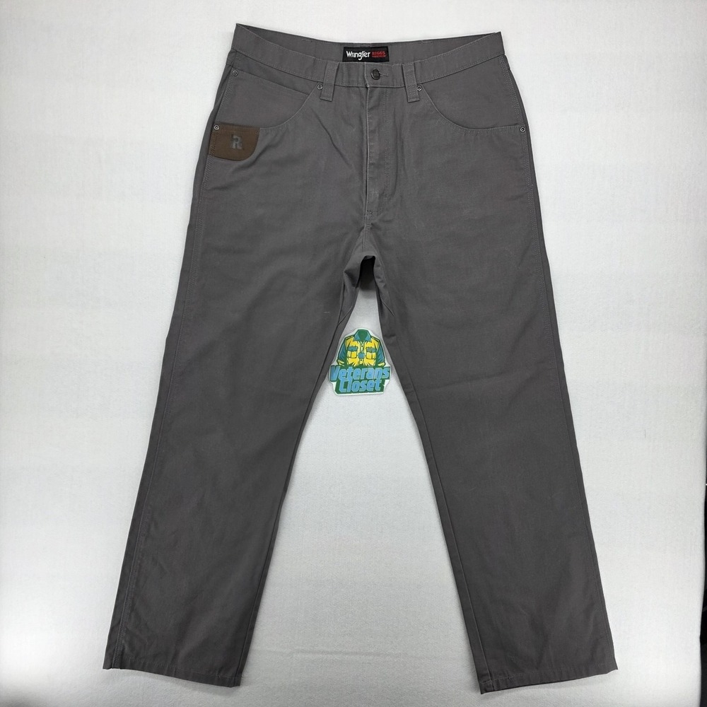 Wrangler Riggs Mens 36x32 Reflective Ripstop Work Pants 3W145ST Gray Illuminate